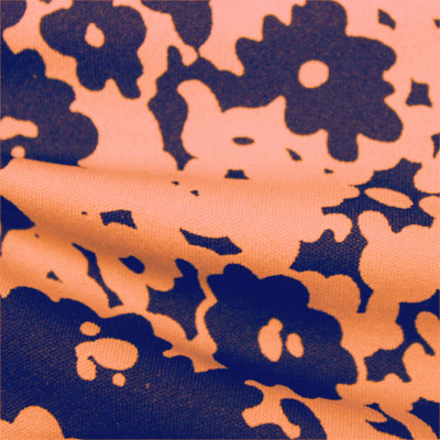スムースストレッチニット　ネイビー・ピンク抽象柄 プリント （KKP3397-58-37-P）Navy＆Pink Abstract Print, Smooth Stretch Knit