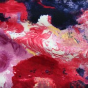 中肉ハイテンションニット多色花柄プリント （KKP5301-44-53-B）Thick High Tension Knit, multi Color Floral Print