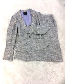 華やかなパーティーシーンやイベントにどうぞ♪シルバーツイードマーメイドスカートとジャケット<br />Great For Parties♪Silver Gray Jacket & Mermaid Skirt