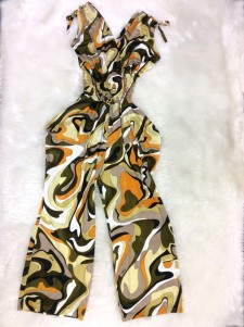 テロンとしてしなやかなプッチ生地使用♪迷彩柄サロペット<br />Salopette In Camouflage Print Made of Parolari Emilio Pucci Fabric