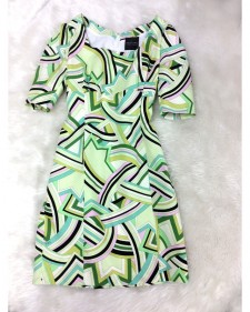 まるで万華鏡のような柄♪グリーンプッチワンピース<br />Green Parolari Emilio Pucci Dress Kaleidoscope Like Pattern