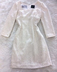 イタリア製ホワイトツイードを使用したハイｳｴｽﾄワンピース<br />High Waist Dress Made of Italian White Tweed