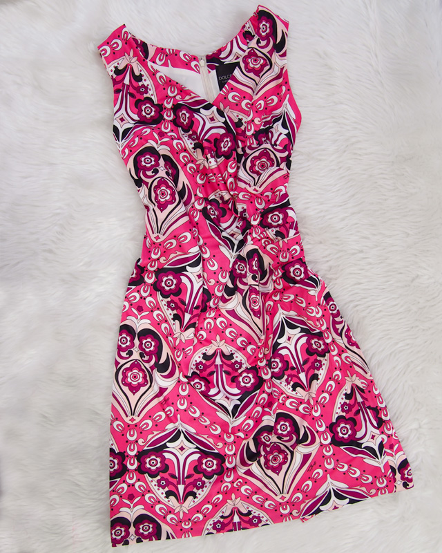 花柄プッチカシュクールワンピース<br />Emilio Pucci Pink Dress In Floral Print
