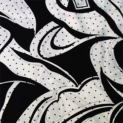 PAROLARI EMILIO PUCCIエミリオプッチシルク生地幾何学模様ブラック×ホワイと/100% Silk, Geometric Print,  Black×White