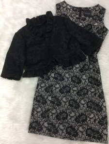 シック＆フェミニンなレースのボレロとワンピースのセット♪<br />Chic Lace Dress Set with Black Bolero Jacket
