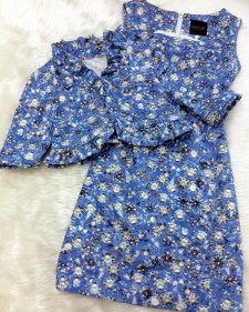 夏らしい爽やかな水色ダイヤ柄♪フリル付きボレロとワンピースのセット<br />Summery Refreshing Light Blue Diamond Pattern ♪ Frilly Bolero With Matching Dress