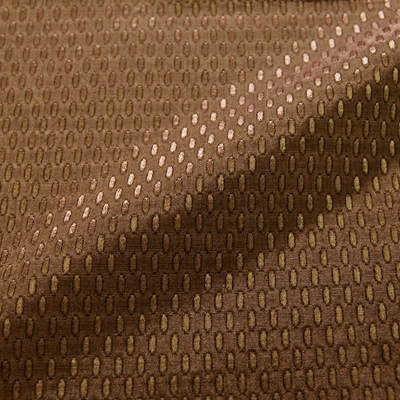 MON TRESOR ブラウン シルク混オーバルドット　(9103-15)<br />Brown Silk Blend Fabric Oval Dots