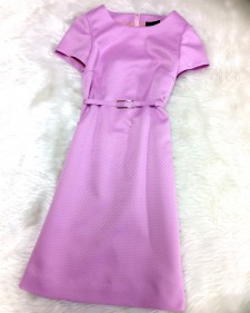 スペシャルオーダーのベルト付きのワンピース★大人女性に似合う綺麗なパープル<br />This dress with belt is a special order★The beautiful purple suits sophisticated women