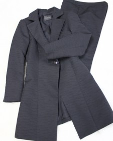エレガントな黒ラメロングジャケット＆パンツ<br />Elegant black long jacket & Pants