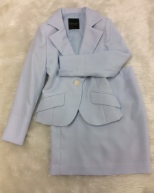 ライトブルースカートスーツ/<br />Light blue skirt suit