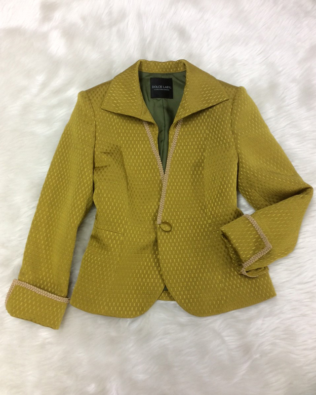 シルク黄ハイカラージャケット/<br />Silk yellow high color jacket