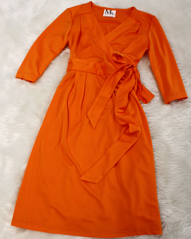 オレンジラップドレス/<br /> Orange wrap dress