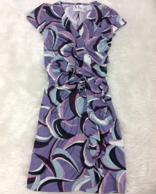 センターフリル紫ワンピース/<br />Center frill purple one-piece dress