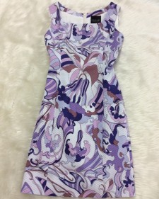 綿プッチパープルワンピース/<br />Cotton pucci purple one-piece dress
