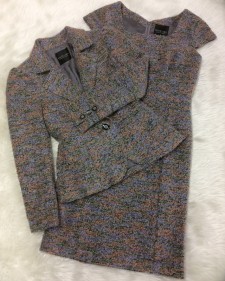 グレー×ピンクワンピーススーツ/<br />Gray x pink one-piece suit