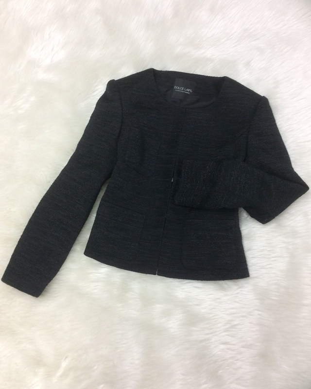 黒ツイードジャケット/<br />Black tweed jacket