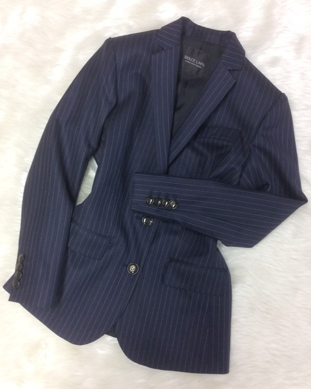 紺ストライプジャケット/<br />Navy blue striped jacket