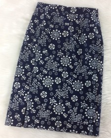 紺着物柄スカート/<br />Navy blue kimono skirt