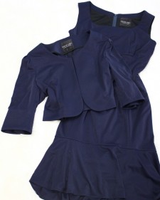 紺ラメワンピーススーツ/<br />Navy blue lame one piece suit