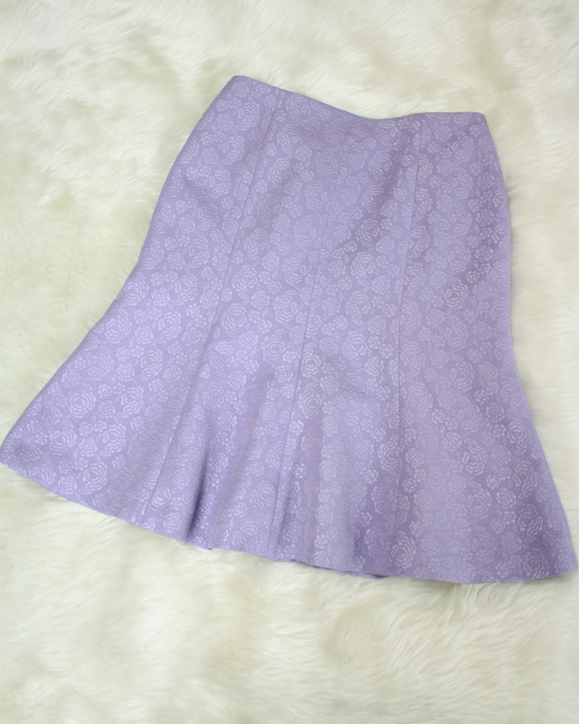 紫柄フレアスカート/<br />Purple flared skirt