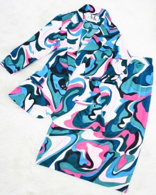 プッチ青緑カーディガンスーツ/<br /> Pucci blue green cardigan suit