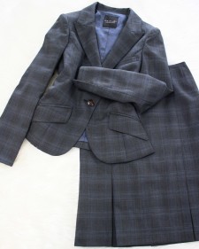 グレンチェックスカートスーツ/<br />Glen check skirt suit