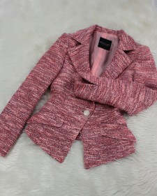 オレンジ系ツイードジャケット/<br />Orange tweed jacket