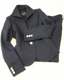 紺ラメツイードパンツスーツ/<br /> Navy blue lame tweed pants suit