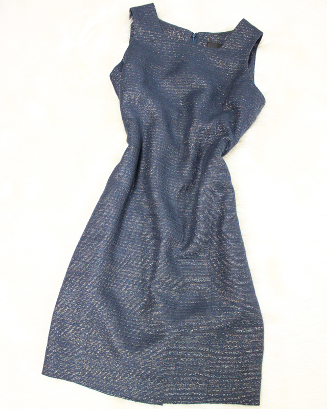 紺ラメワンピース/<br /> Navy blue lame one piece dress