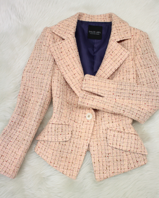 ピンクツイードジャケット/<br />Pink tweed jacket