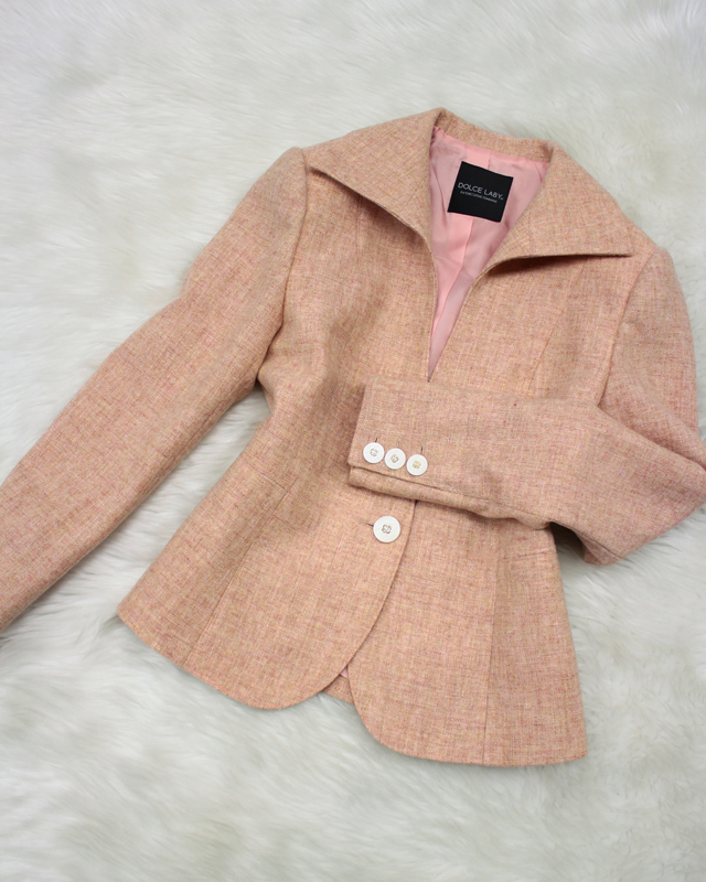 ピンクツイードジャケット/<br />Pink tweed jacket